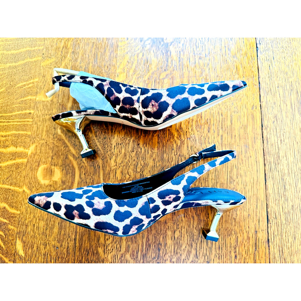 NIB Katy Perry W8 Leopard Print Oceanview Pointed Toe Slingback Pumps